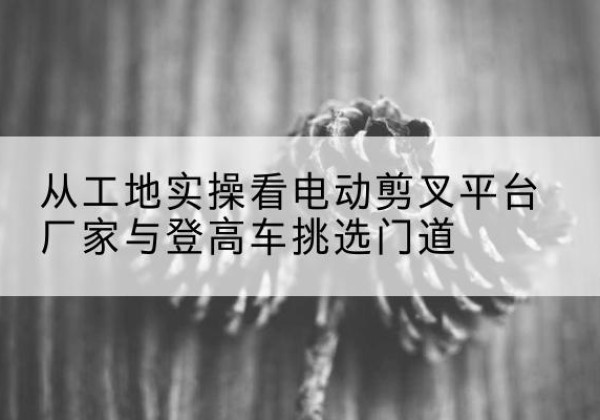 临夏电动剪叉升降平台厂家-从工地实操看电动剪叉平台厂家与登高车挑选门道
